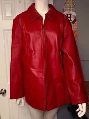 Dialogue Red Leather Jacket